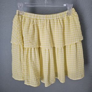 Always Sunny Here We Go Again Yellow Gingham Skirt Meet Me In Santorini Size M